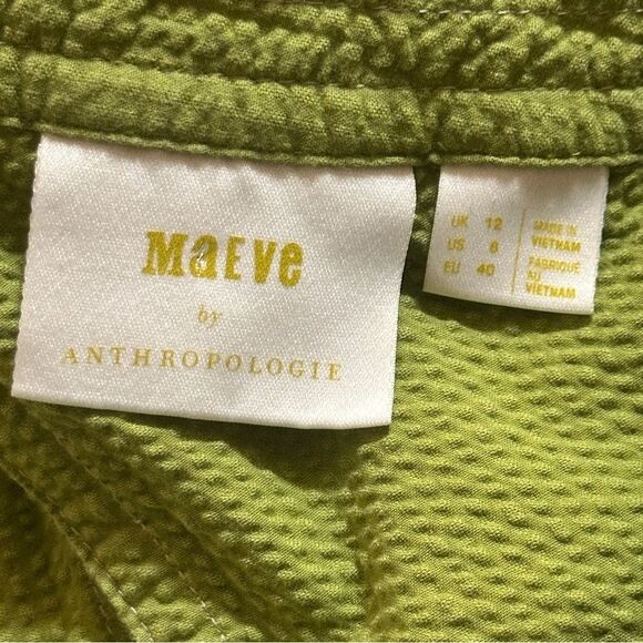 Anthropologie Maeve Green Alessandra Cross Back Midi Dress Size 8 - Picture 6 of 12